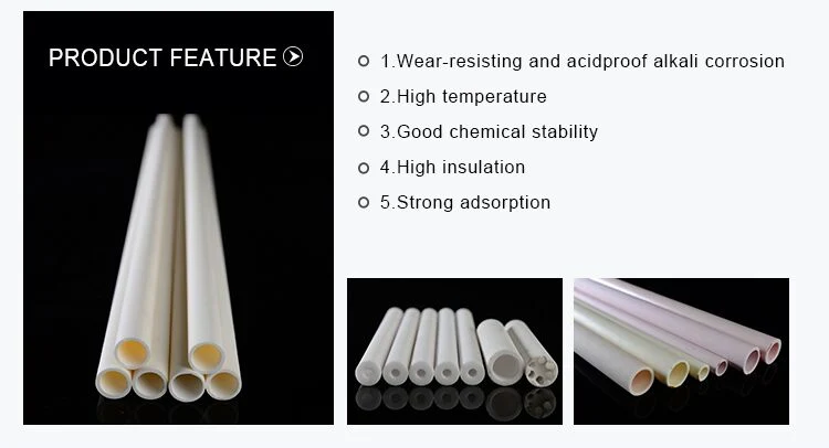 60-99.7% 1800c Al2O3 Alumina Industrial Ceramic Furnace Thermocouple Tube