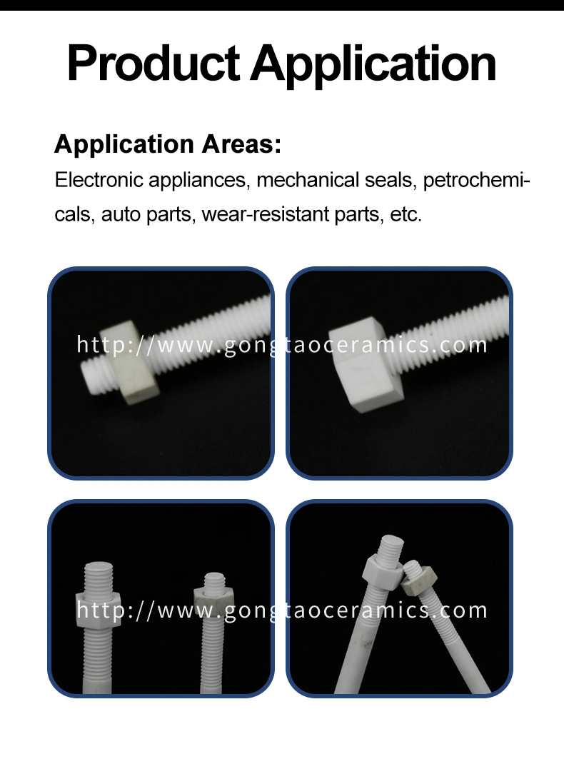 (TZP or PSZ) Zirconium Oxide Ceramic Nuts and Thread Rods